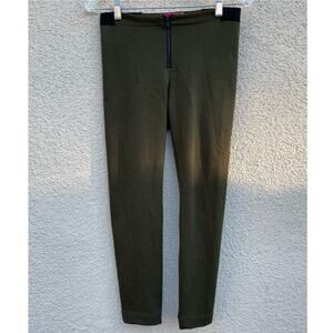 Alice + Olivia Green Ponte Knit Front Zip Leggings 6